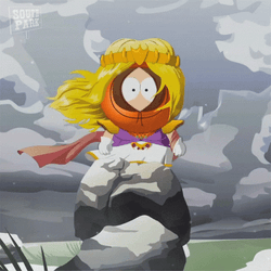 Princess Kenny Blonde Wig On A Stone GIF