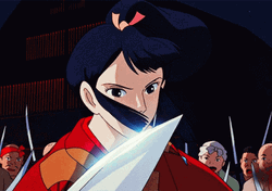 Princess Mononoke Lady Eboshi Fight Scene  GIF