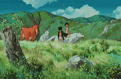 Princess Mononoke Leaving With Moro GIF