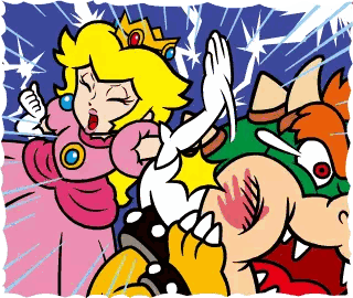 Princess Peach And Bowser High Five Sticker