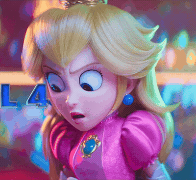 Princess Peach Close Up With Number 4 GIF