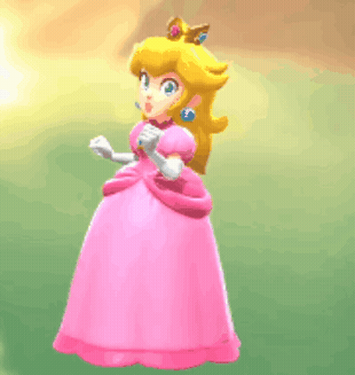 Princess Peach In Pink Dress And Crown GIF