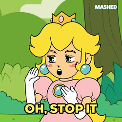 Princess Peach Oh Stop It You GIF