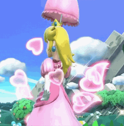 Princess Peach Pink Heart GIF