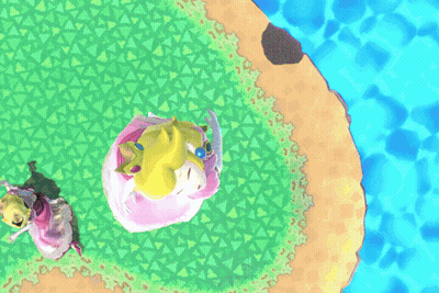Princess Peach Stands In Front Of A Blue Sky GIF