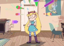 Princess Star Butterfly Enjoy Dancing In Room  GIF