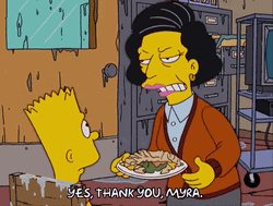 Principal Skinner Saying Thank You To Secretary Myra In His Office GIF