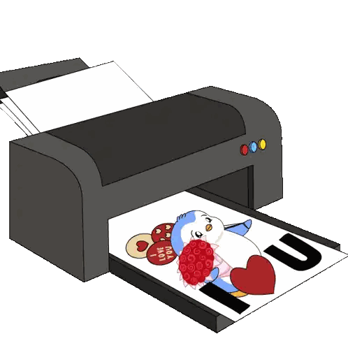 Printer Saying I Love You Sticker