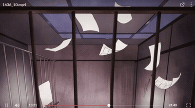 Prison Cell With Papers Falling GIF