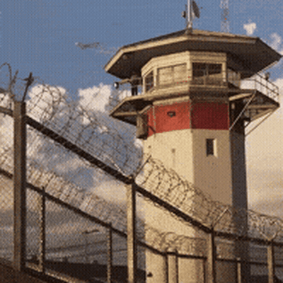 Prison Tower With Barbed Wire GIF