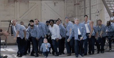 Prisoners Dancing In Prison Yard GIF