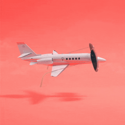 Private Jet Vector Art Animation GIF