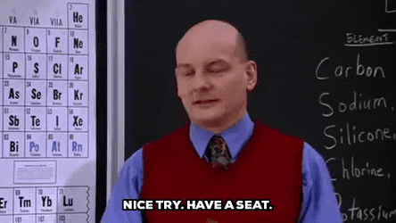 Professor Instruct Student To Sit Down GIF