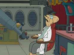 Professor Proton Looking Up GIF