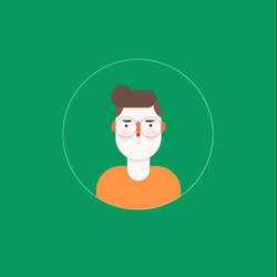 Profile Pic Nerd Guy Looking Around Animation GIF