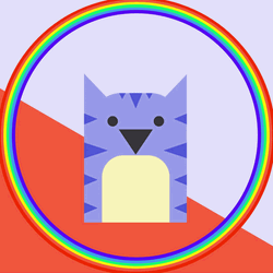 Profile Pic Smiling Cat In Rainbow Circle GIF
