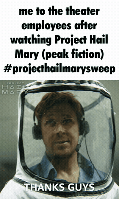 Project Hail Mary Poster Man Wearing Headphones GIF