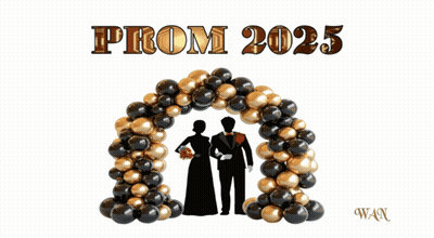 Prom 2025 Poster With Balloons GIF