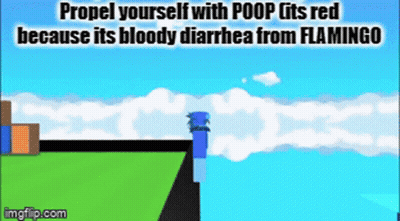 Propel Yourself With Poop Bloody Diarrhea Flamingo GIF