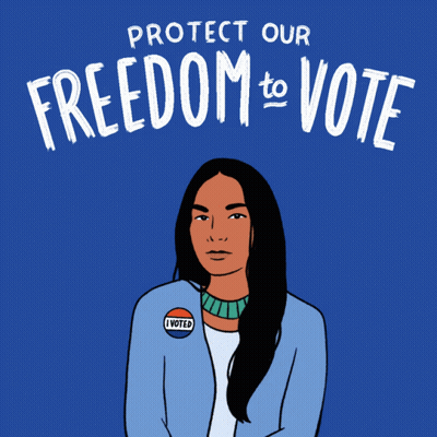 Protect Our Freedom To Vote Woman Raising Fist GIF