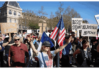 Protester With Stop The 4Th Reich Sign GIF