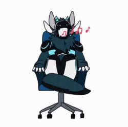Protogen Sitting On A Rotating Chair GIF