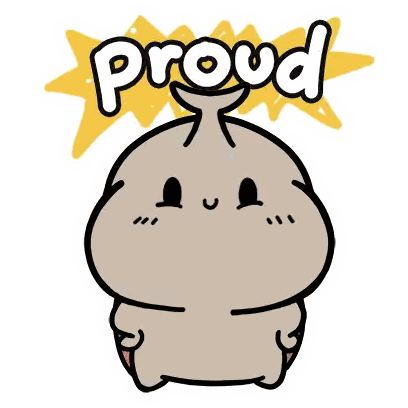 Proud Cartoon Character Sticker
