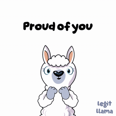 Proud Cartoon Llama Fist In Air GIF