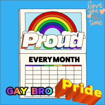 Proud Every Month Rainbow Calendar GIF