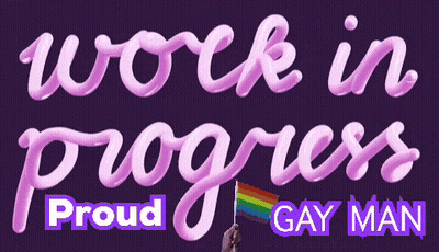 Proud Gay Man With Rainbow Flag GIF