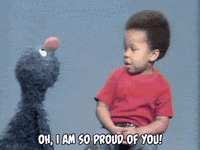 Proud Grover Embracing The Kid GIF