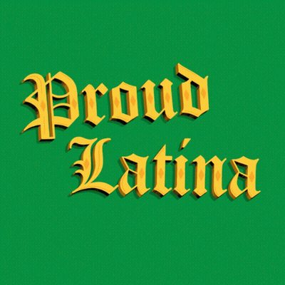 Proud Latina On Green Background GIF