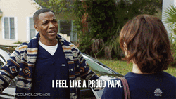 Proud Papa August Richards Hugging Son GIF