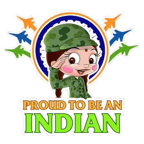 Proud To Be Indian Girl Saluting In Military Uniform Sticker
