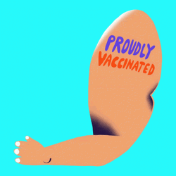 Proudly Vaccinated Arm Flex GIF