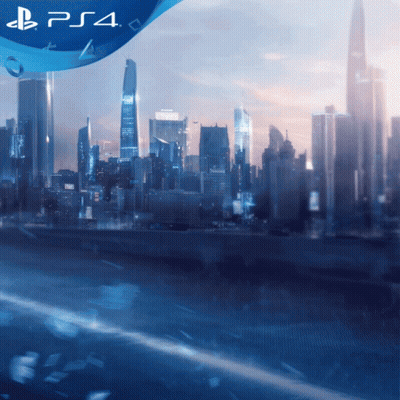 PS4 Advertisement City Skyline GIF