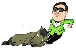 Psy Beating A Dead Horse GIF