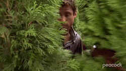Psych Gus And Shawn Hilarious Hideout Behind Plant GIF