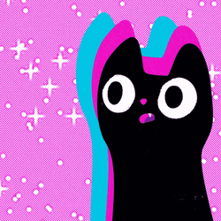 Psychedelic Black Cat