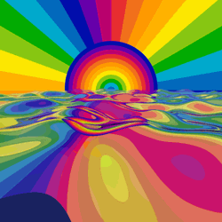 Psychedelic Rainbow Sunrise