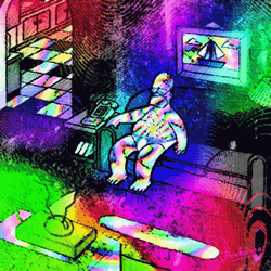 Psychedelic Spaced Out Homer Simpson