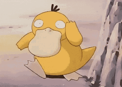 Psyduck Hand In Head While Skipping GIF