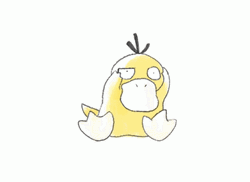 Psyduck Sitting While Shaking Head GIF