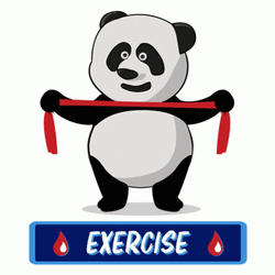 Pt Cute Cartoon Panda Healthy Exercise GIF