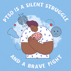 Ptsd Silent Struggle Graphic Design GIF