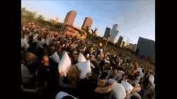 Public Pillow Fight  GIF