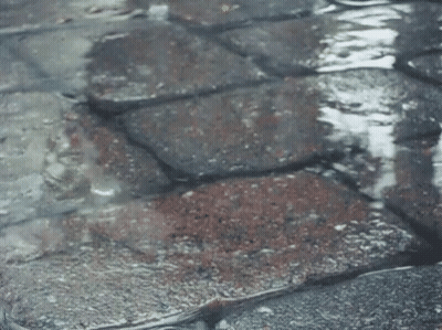 Puddle Of Water On Brick Floor GIF