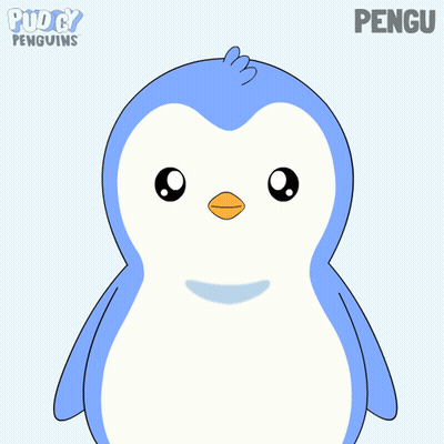 Puddy Penguin Yes Hi Hello Blue Background GIF