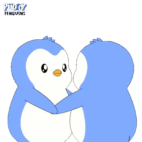 Puddy Penguins Hugging Sticker