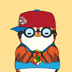 Pudgy Penguin Completing 3D Puzzle GIF
